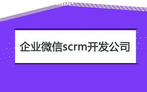 企业微信scrm开发公司