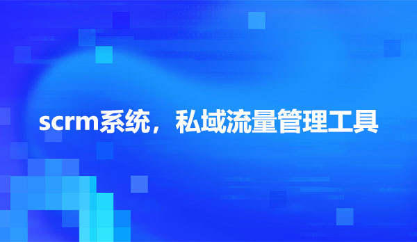 scrm系统，私域流量管理工具