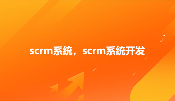 scrm系统，scrm系统开发