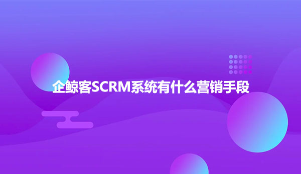 企鲸客SCRM系统有什么营销手段